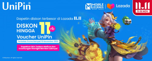 Promo Diskon 11% Voucher UniPin dan Voucher Games di 11.11 Sale Lazada